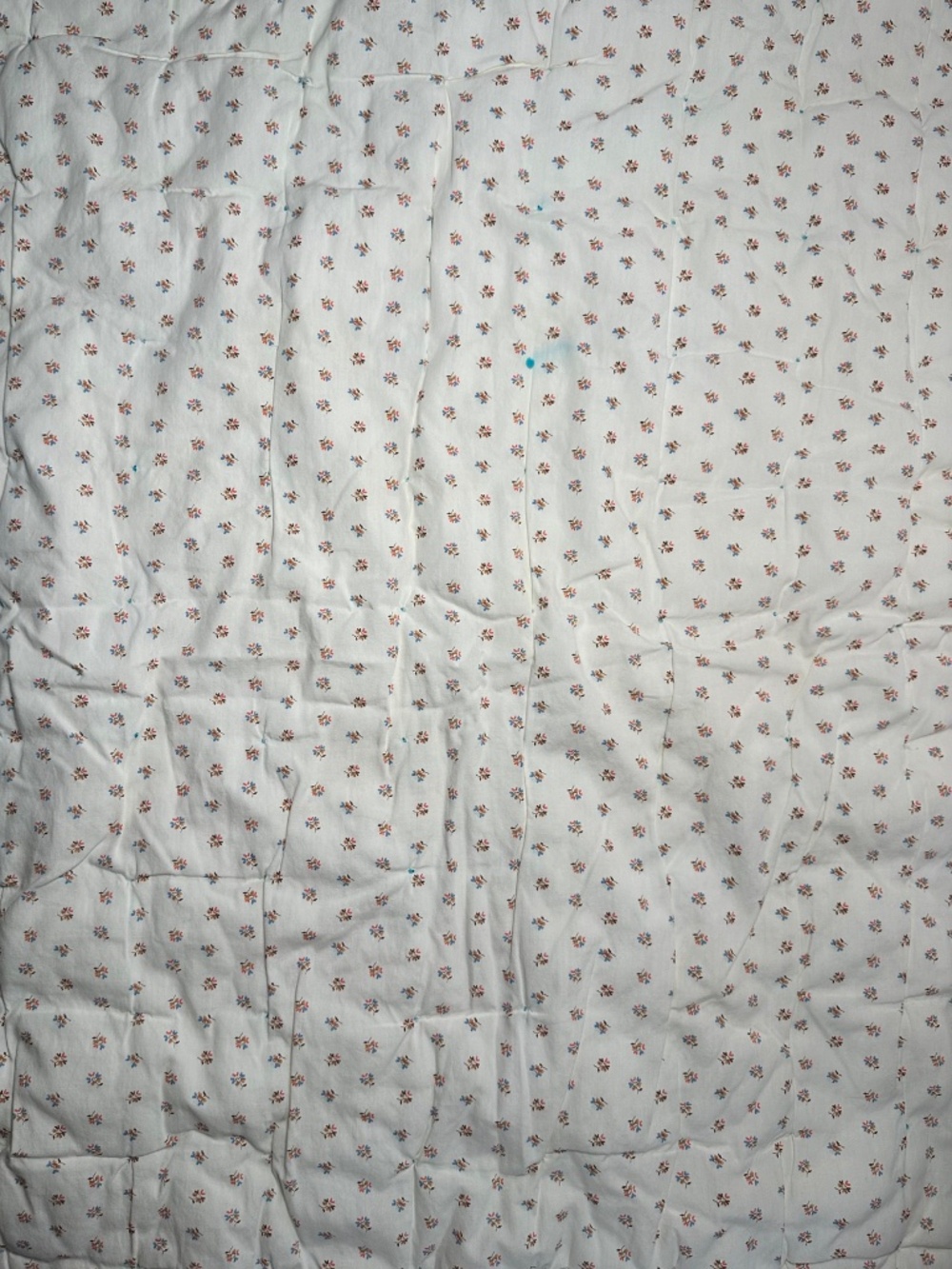 Vintage Baby Quilt | Handmade Patchwork | Yellow Gingham Floral | Crib Blanket - Picture 4 of 8
